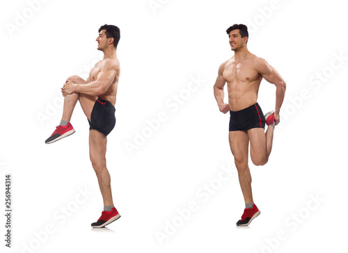 Muscular man isolated on the white background