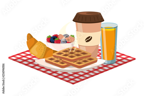 delicious tasty breakfast cartoon