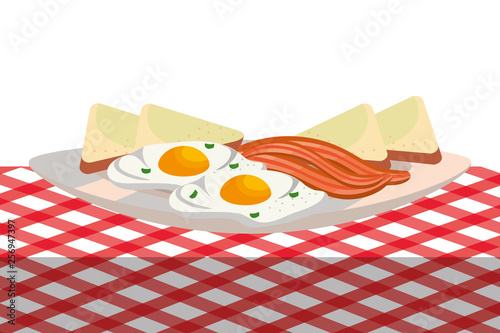 delicious tasty breakfast cartoon