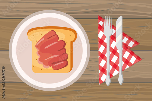 delicious tasty breakfast cartoon