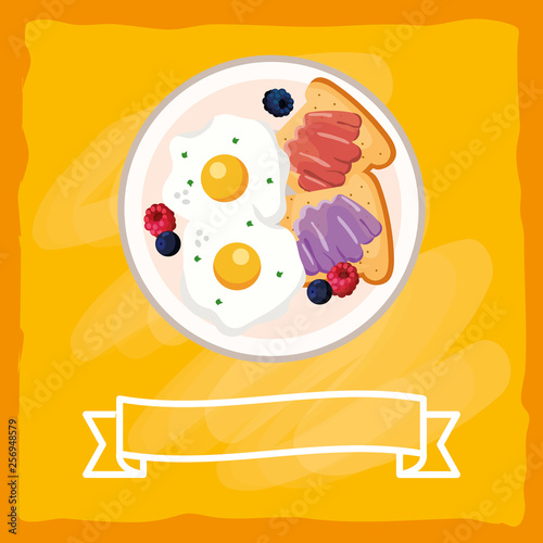 delicious tasty breakfast cartoon