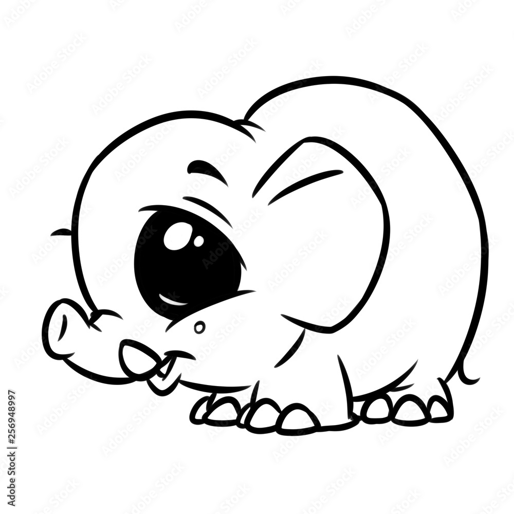 Elephant cartoon illustration isolated image animal character coloring page Elephant cartoon illustration isolated image animal character coloring page