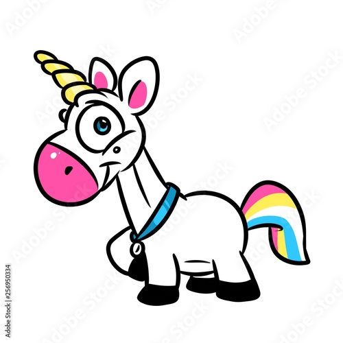 Little Unicorn cartoon illustration isolated image animal character 