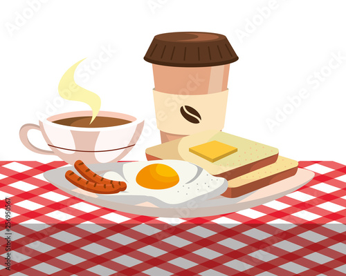 delicious tasty breakfast cartoon
