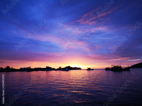 Beautiful sunset view and vivid color on blue sky. © Josephine Julian