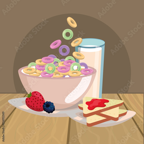 delicious tasty breakfast cartoon