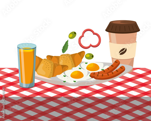 delicious tasty breakfast cartoon