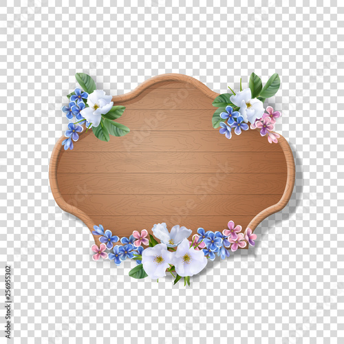 Wooden Sign with Flowers