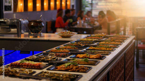 food buffet in restaurant.