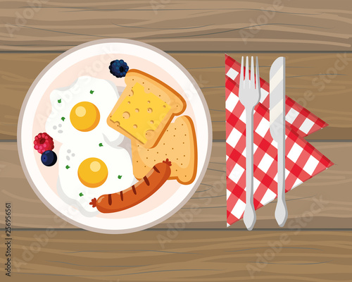 delicious tasty breakfast cartoon