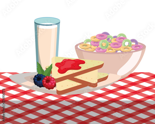 delicious tasty breakfast cartoon