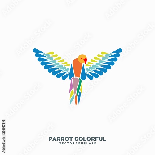 Parrot color Concept illustration vector Design template