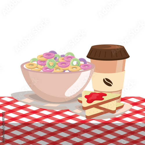 delicious tasty breakfast cartoon