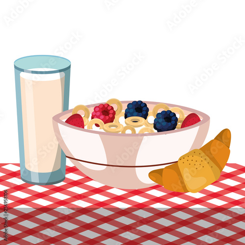 delicious tasty breakfast cartoon