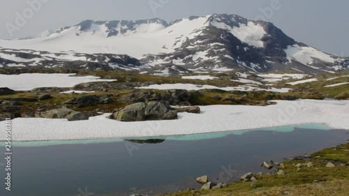 Breathtaking Lake Fantesteinsvatnet looking towards Fannaraki Mountain, Jotunheimen National Park (Norway) photo