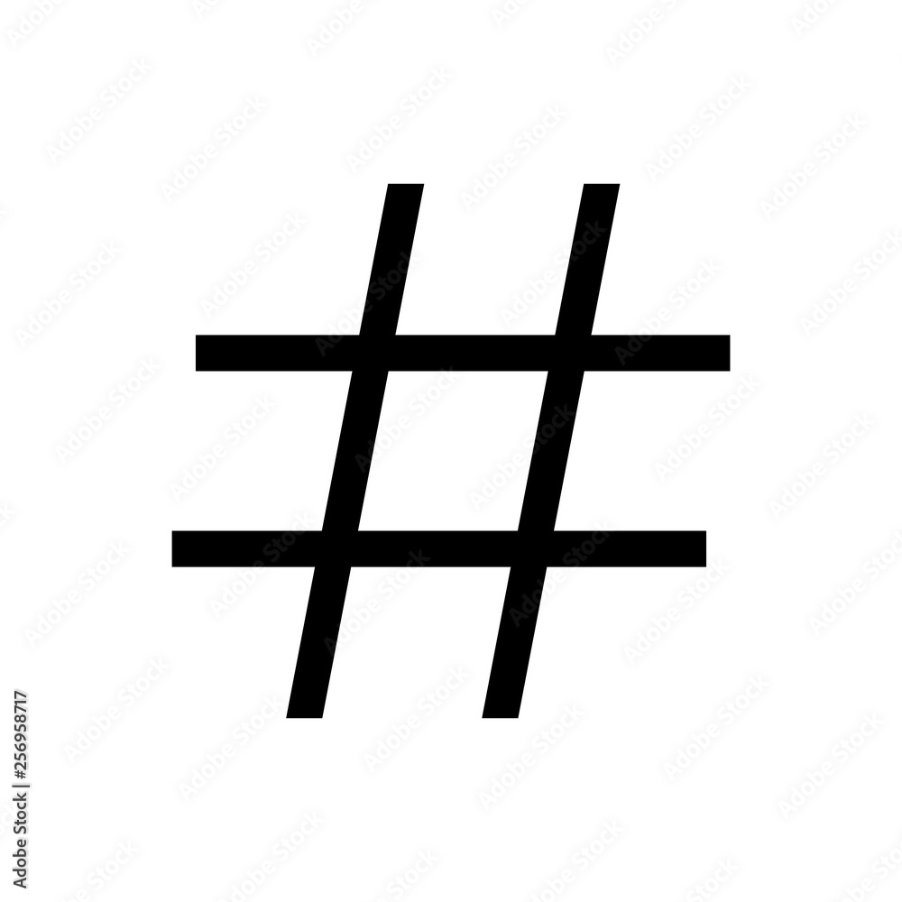 Obraz premium Hashtag icon vector isolated on white background. black hashtag icon