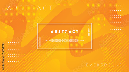 Dynamic textured background design in 3D style with orange color. Fluid, liquid gradient vector background.