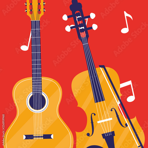 guitar and fiddle instruments musical