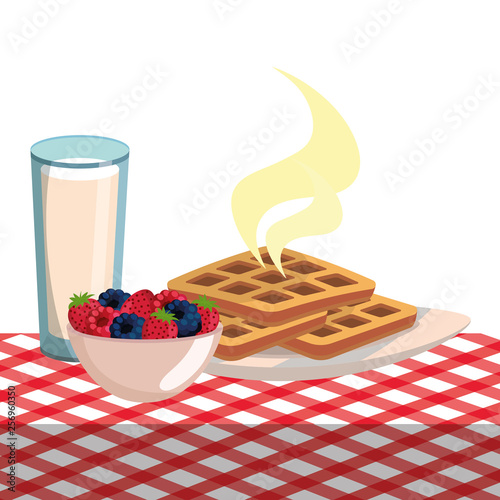 delicious tasty breakfast cartoon