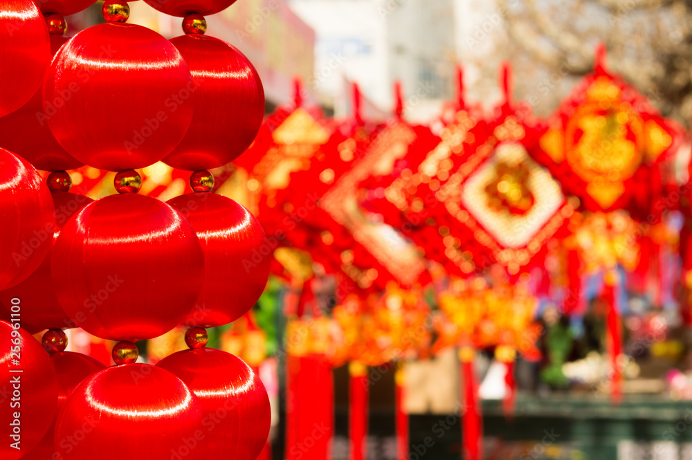 lantern on red background