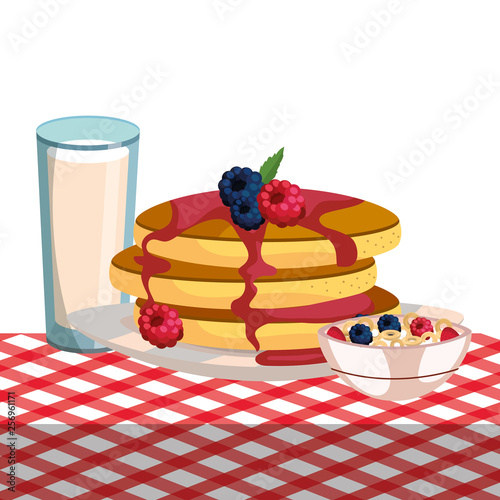 delicious tasty breakfast cartoon