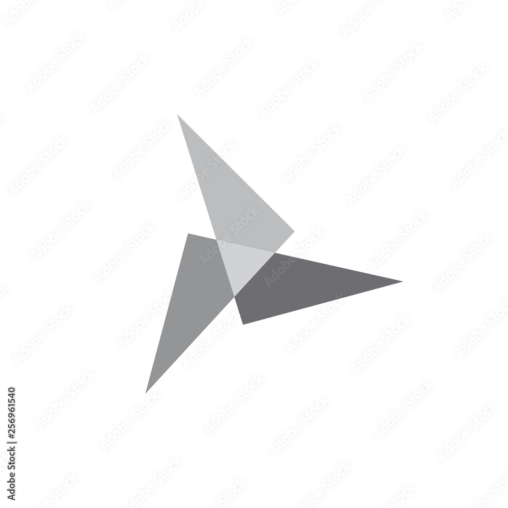 simple geometric triangle turbine fan design logo vector simple geometric triangle turbine fan design logo vector