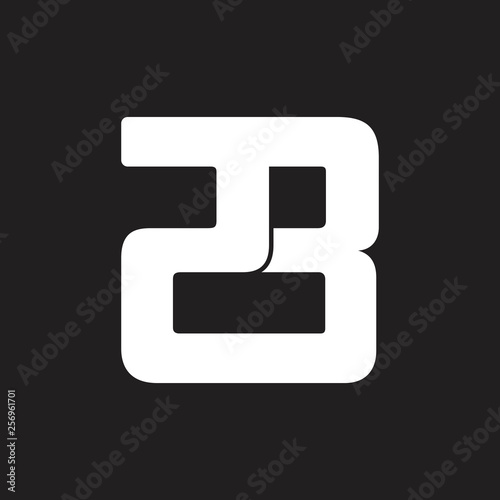 number 23 simple geometric line logo vector