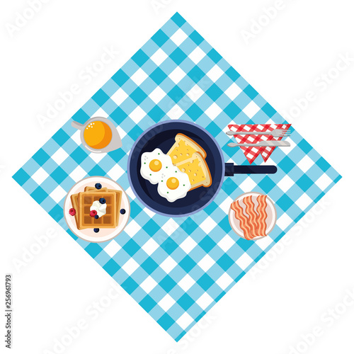 delicious tasty breakfast cartoon