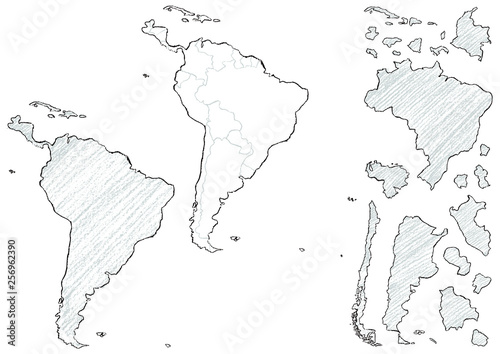 南米地図クレヨンa