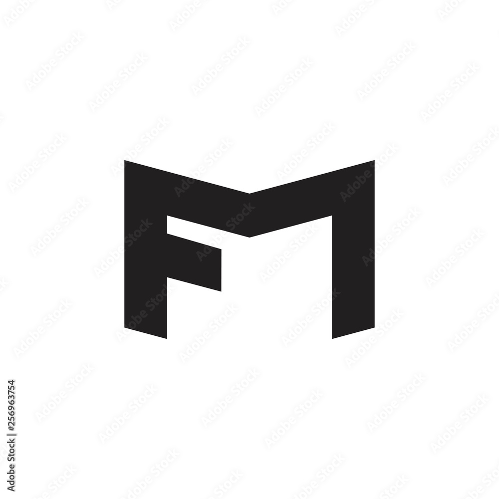 Fototapeta premium abstract letters fm simple geometric logo vector