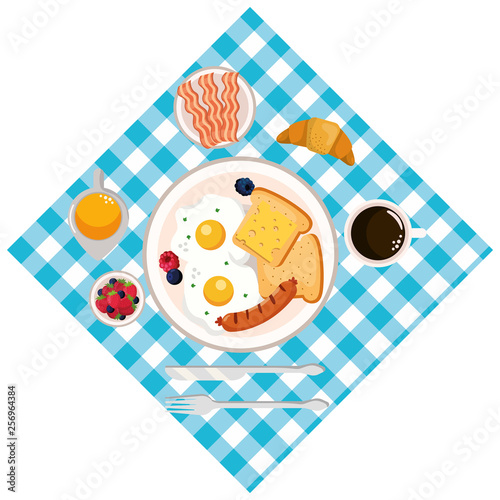 delicious tasty breakfast cartoon