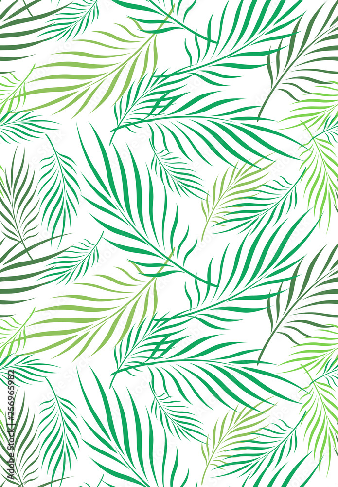 Coconut Leaf Art Seamless Pattern