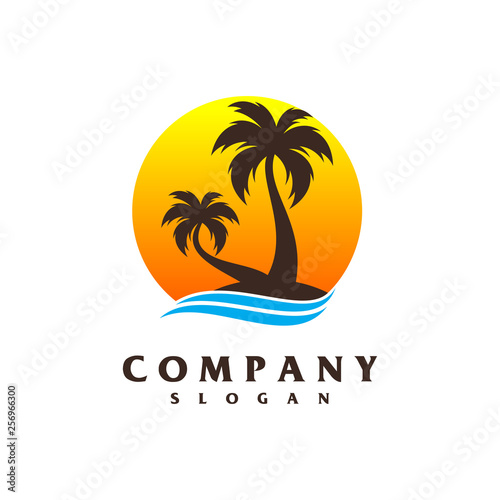 beach logo vector