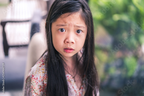 Asian Child Showing Angry Facial Expression