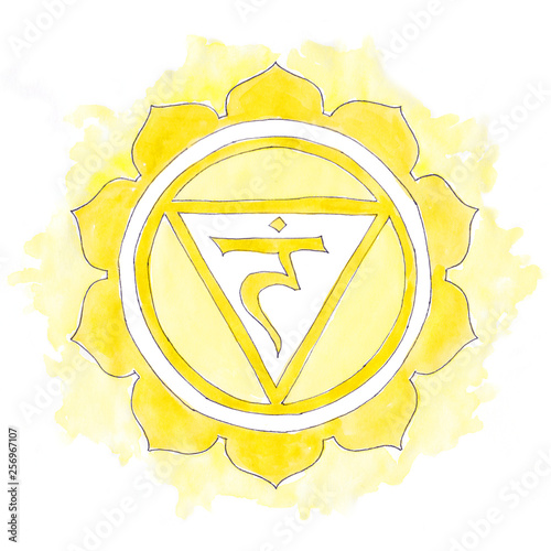 Manipura chakra watercolor painting