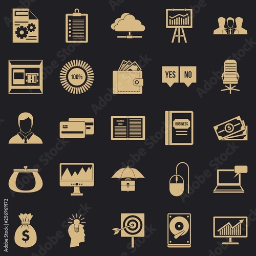 Server icons set. Simple set of 25 server vector icons for web for any design