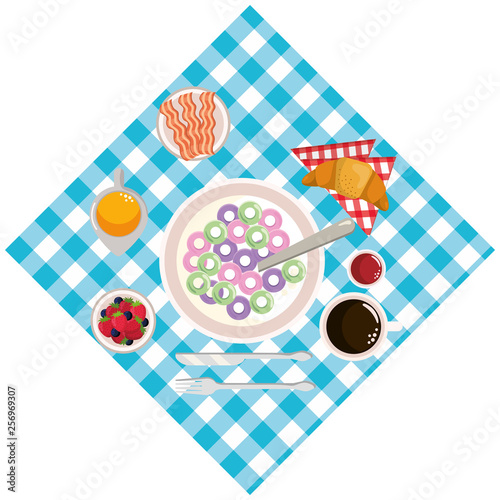 delicious tasty breakfast cartoon