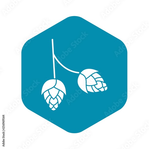 Branch of hops icon in simple style isolated vector illustration