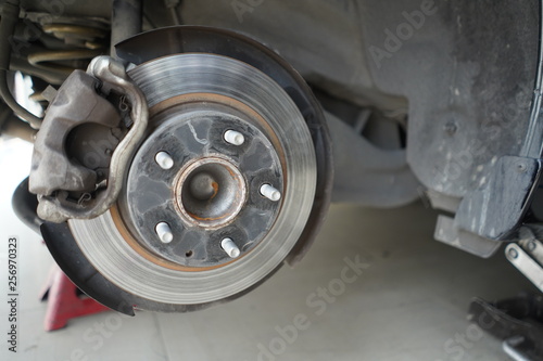 Car's disc brake detail