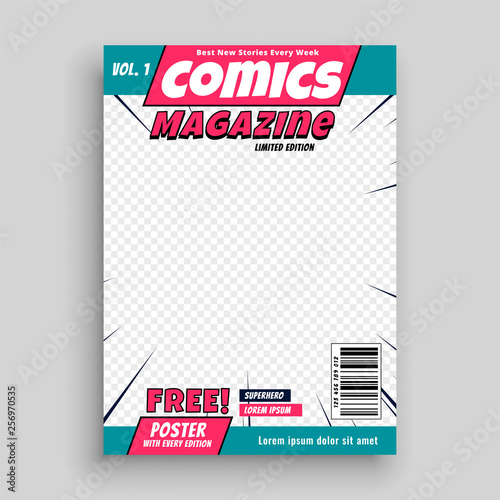 comic magazine cover page template