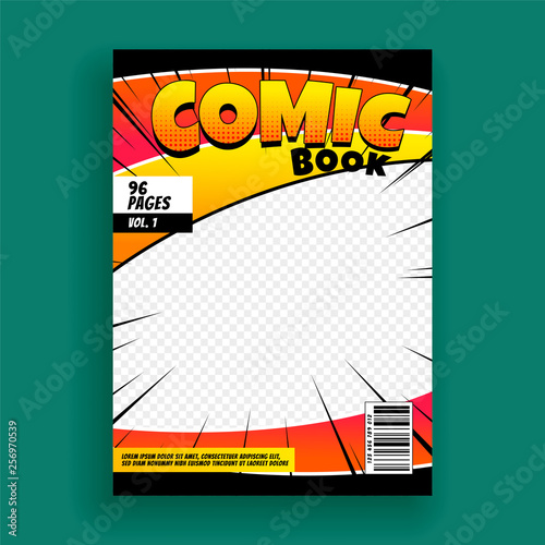 comic book magazine cover page design template