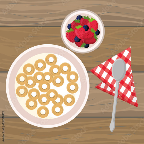 delicious tasty breakfast cartoon