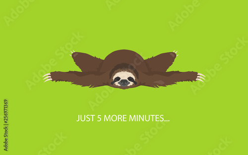 The story of one sloth. At home. Funny cartoon sloths in different postures set