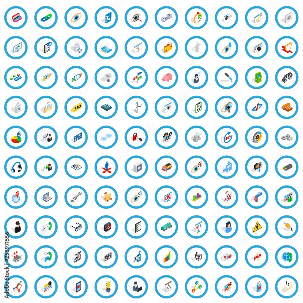 100 mains icons set in isometric 3d style for any design vector illustration 100 mains icons set in isometric 3d style for any design vector illustration