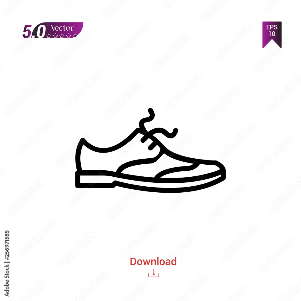 Outline SHOE icon. shoe icon vector isolated on white background. man-footwear. Graphic design, mobile application,professions icons 2019 year, user interface. Editable stroke. EPS10 format Outline SHOE icon. shoe icon vector isolated on white background. man-footwear. Graphic design, mobile application,professions icons 2019 year, user interface. Editable stroke. EPS10 format