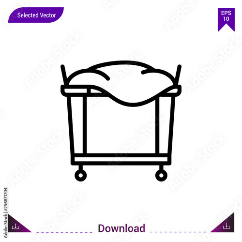 trolley vector icon. Best modern, simple, isolated,laundry. flat icon for website design or mobile applications, UI / UX design vector format
