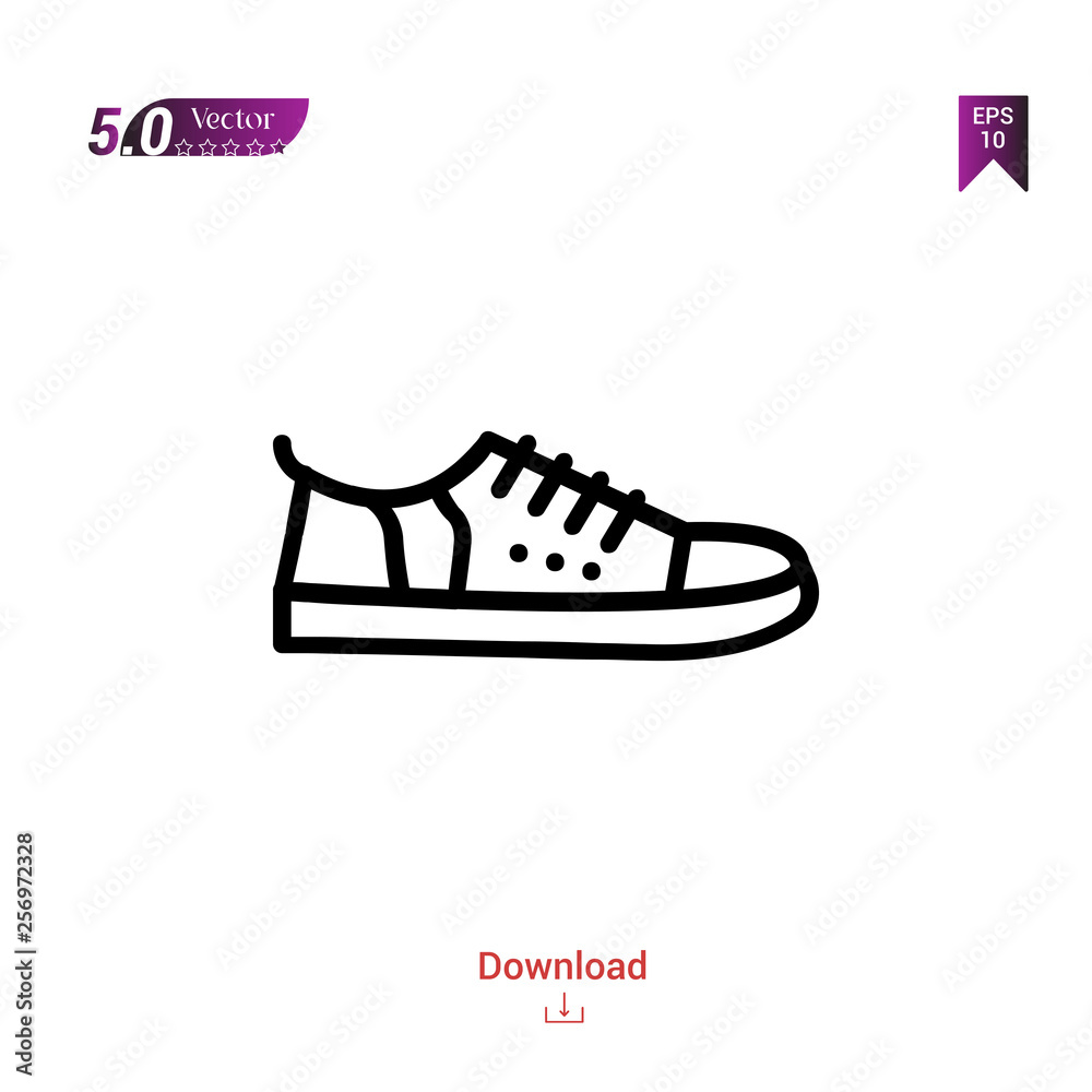 Outline SNEAKERS icon. sneakers icon vector isolated on white background. man-footwear. Graphic design, mobile application,professions icons 2019 year, user interface. Editable stroke. EPS10 format Outline SNEAKERS icon. sneakers icon vector isolated on white background. man-footwear. Graphic design, mobile application,professions icons 2019 year, user interface. Editable stroke. EPS10 format