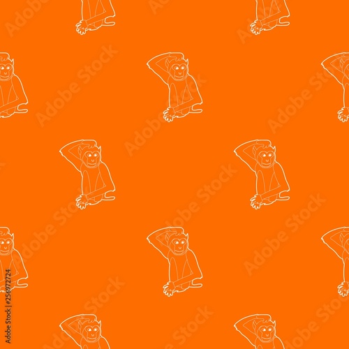 Brooding monkey pattern vector orange for any web design best