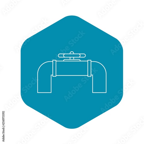 Steel pipeline valve icon. Outline illustration of steel pipeline valve vector icon for webicon. Outline illustration of vector icon for web