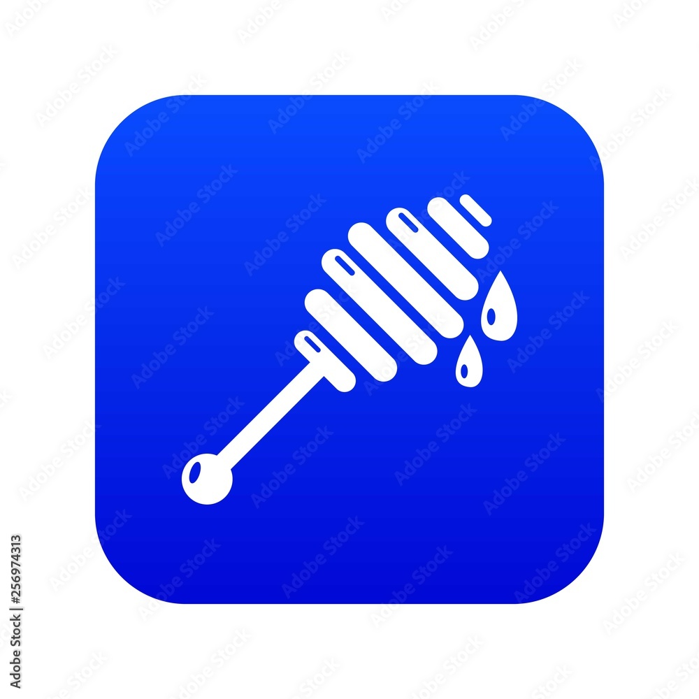 Honey ladle icon blue vector isolated on white background Honey ladle icon blue vector isolated on white background